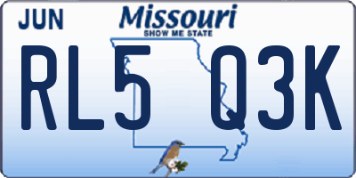 MO license plate RL5Q3K