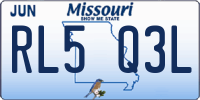 MO license plate RL5Q3L