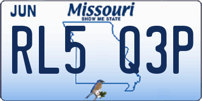 MO license plate RL5Q3P