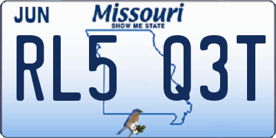 MO license plate RL5Q3T