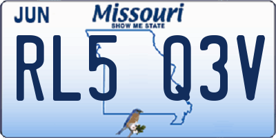 MO license plate RL5Q3V