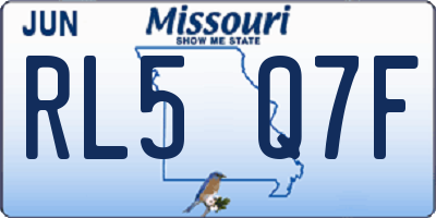 MO license plate RL5Q7F
