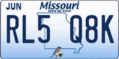 MO license plate RL5Q8K