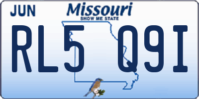 MO license plate RL5Q9I