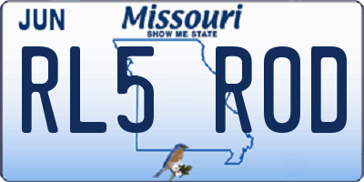 MO license plate RL5R0D