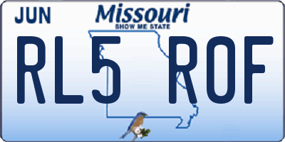 MO license plate RL5R0F