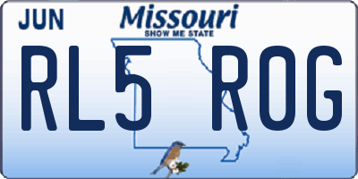 MO license plate RL5R0G