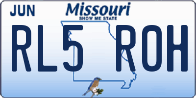 MO license plate RL5R0H