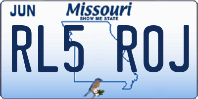 MO license plate RL5R0J