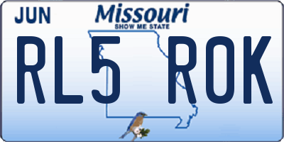 MO license plate RL5R0K