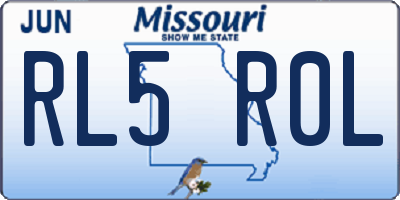MO license plate RL5R0L