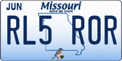 MO license plate RL5R0R