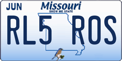 MO license plate RL5R0S