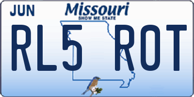 MO license plate RL5R0T