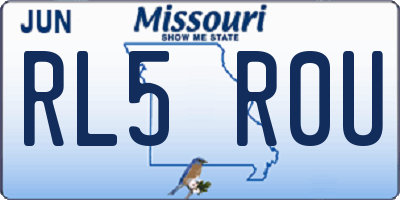 MO license plate RL5R0U