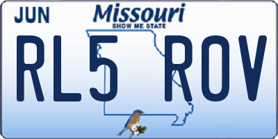 MO license plate RL5R0V