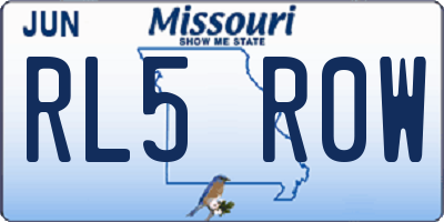 MO license plate RL5R0W