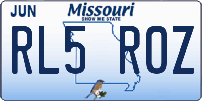 MO license plate RL5R0Z