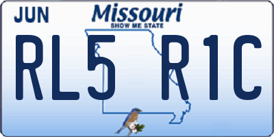 MO license plate RL5R1C