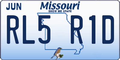 MO license plate RL5R1D