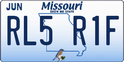 MO license plate RL5R1F