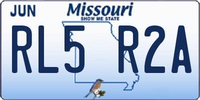 MO license plate RL5R2A