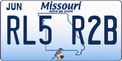 MO license plate RL5R2B