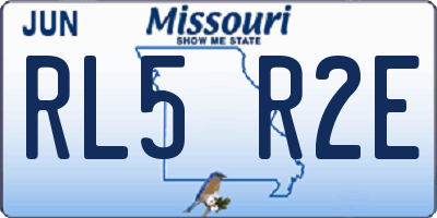MO license plate RL5R2E