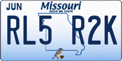 MO license plate RL5R2K