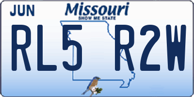MO license plate RL5R2W