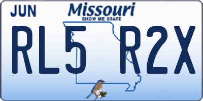 MO license plate RL5R2X