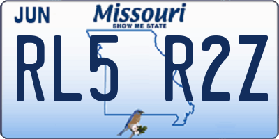 MO license plate RL5R2Z