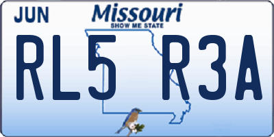 MO license plate RL5R3A