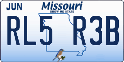 MO license plate RL5R3B