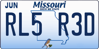 MO license plate RL5R3D