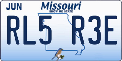 MO license plate RL5R3E