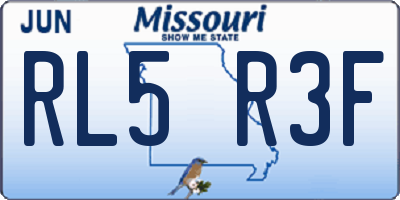 MO license plate RL5R3F