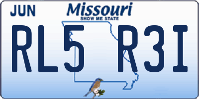 MO license plate RL5R3I