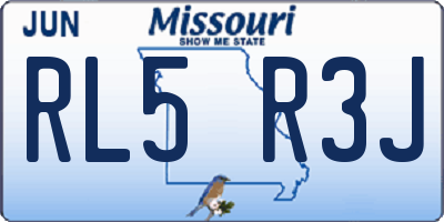 MO license plate RL5R3J