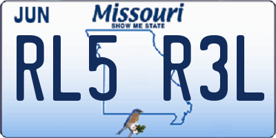 MO license plate RL5R3L