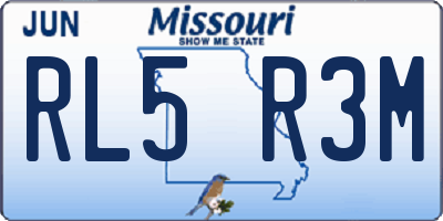 MO license plate RL5R3M