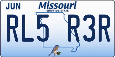 MO license plate RL5R3R