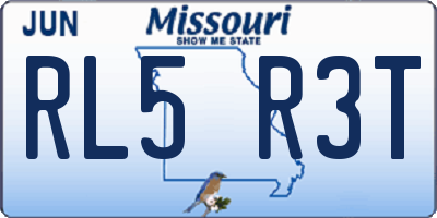 MO license plate RL5R3T