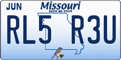 MO license plate RL5R3U