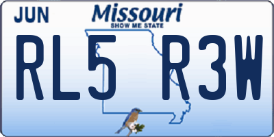 MO license plate RL5R3W
