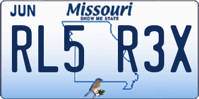 MO license plate RL5R3X