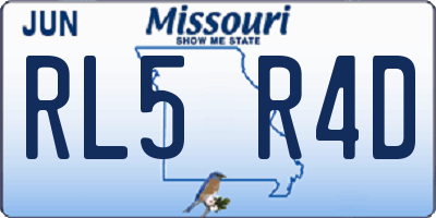MO license plate RL5R4D