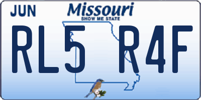 MO license plate RL5R4F