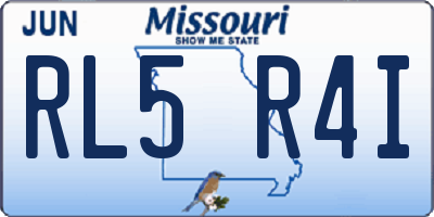 MO license plate RL5R4I