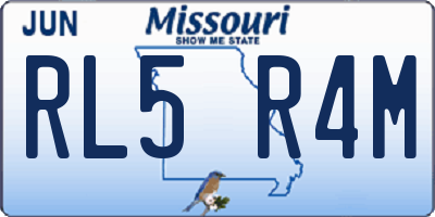 MO license plate RL5R4M